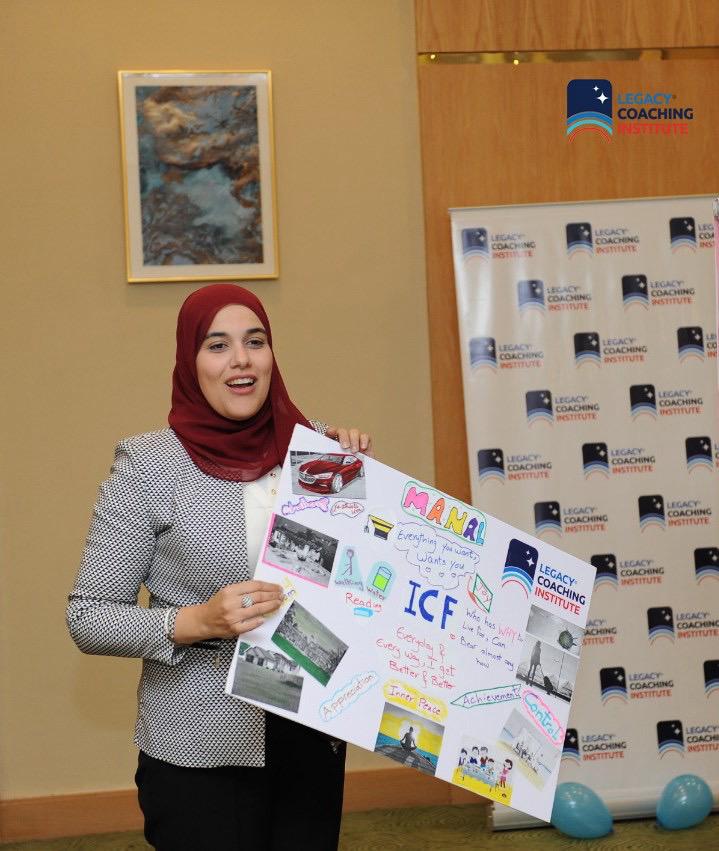 Dr. Manal Helmy ICF certified coach at university training event